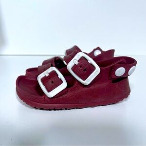 Birkenstock‎ Unisex EU 22 Toddler Girls 8 Boys 6 Eva Burgundy Snap Strap Sandals